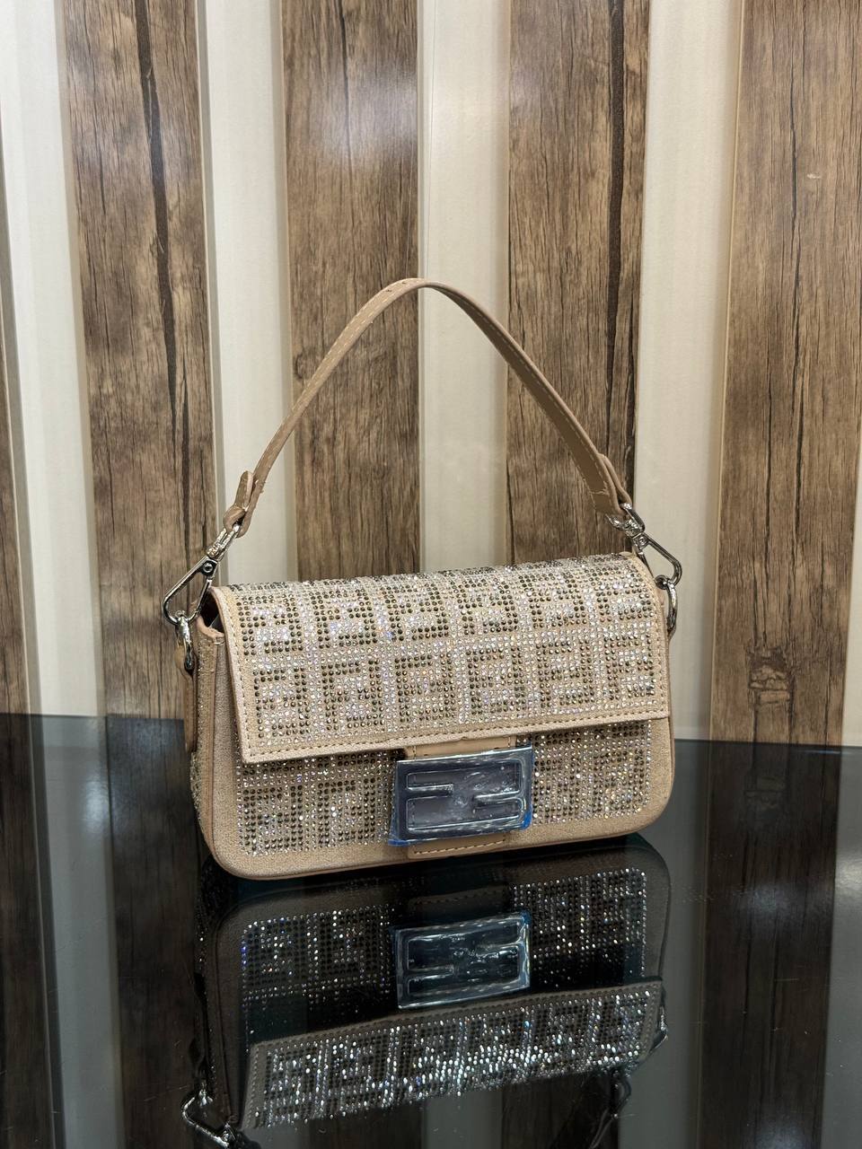 Baguette Crystal-embellished Bag