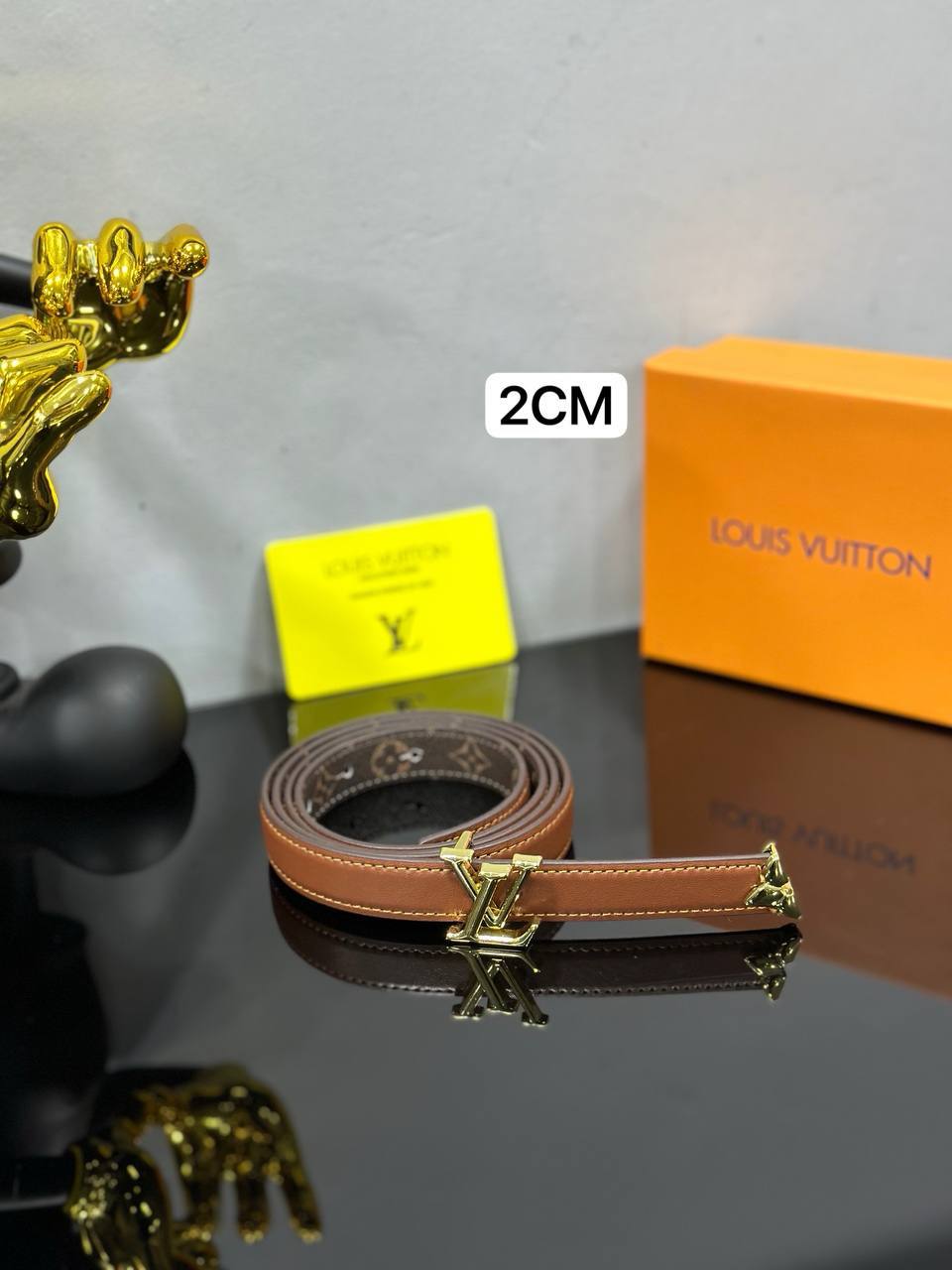 LV Initiales Belt 2cm Slim Monogram Belt