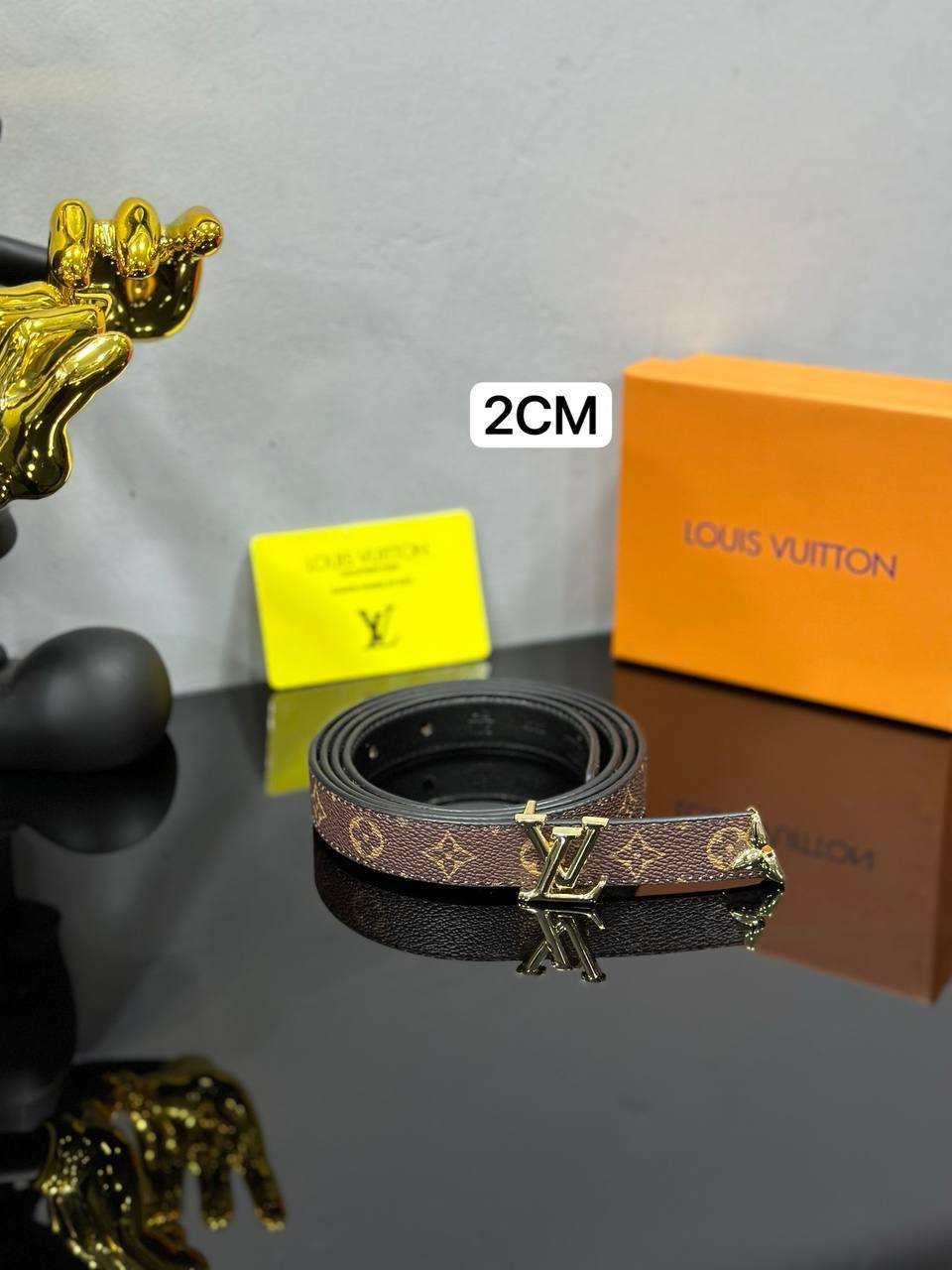 LV Initiales Belt 2cm Slim Monogram Belt