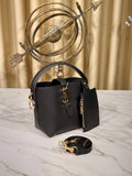Mini Leather Bucket Bag – Black