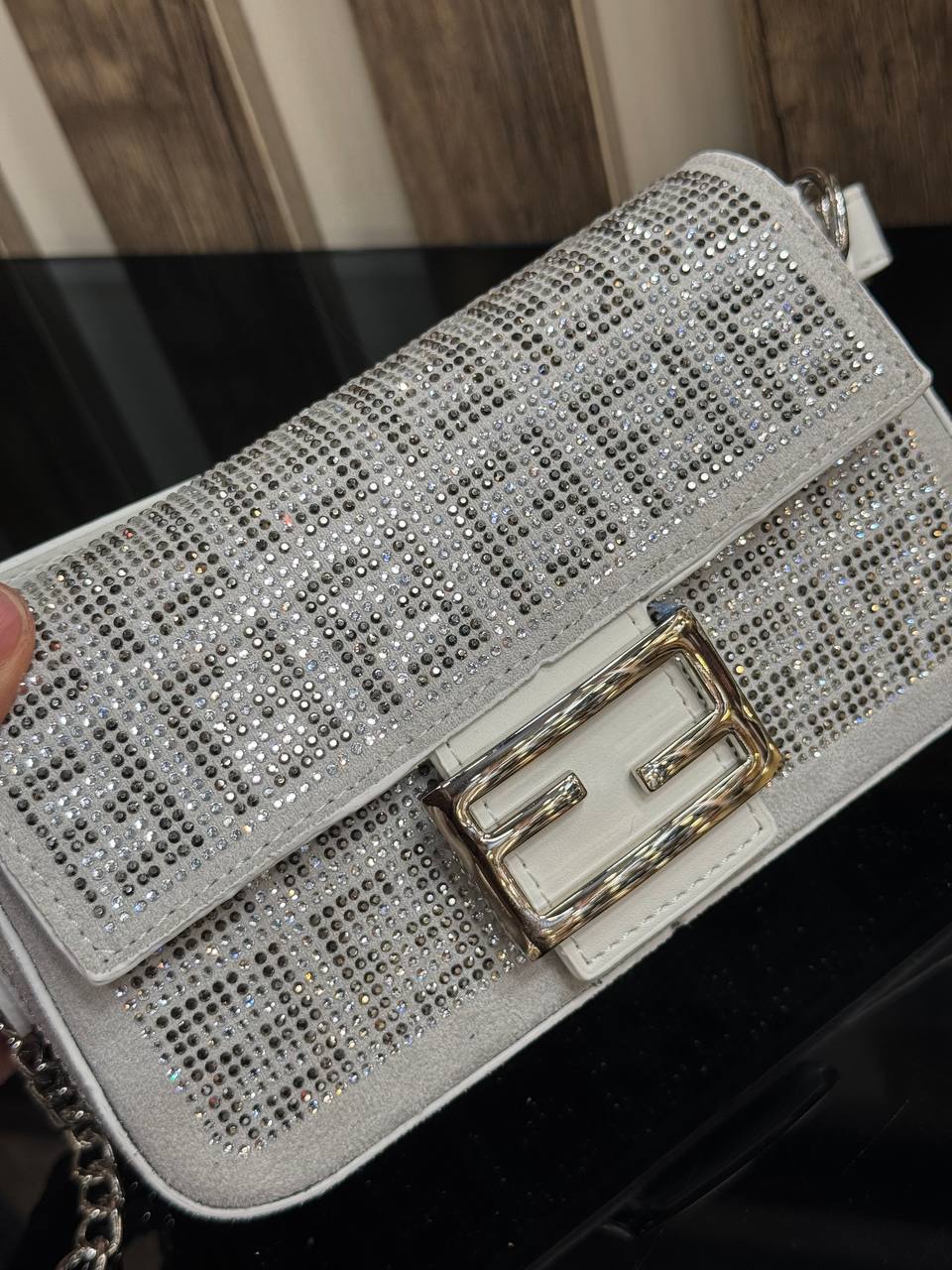 Baguette Crystal-embellished Bag