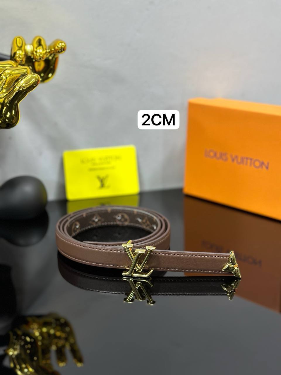 LV Initiales Belt 2cm Slim Monogram Belt
